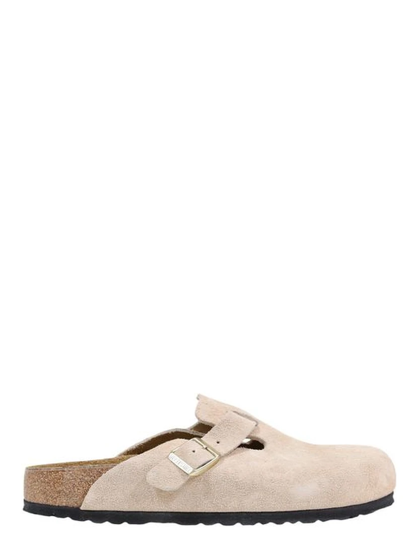 Beige Suede Leather Clogs