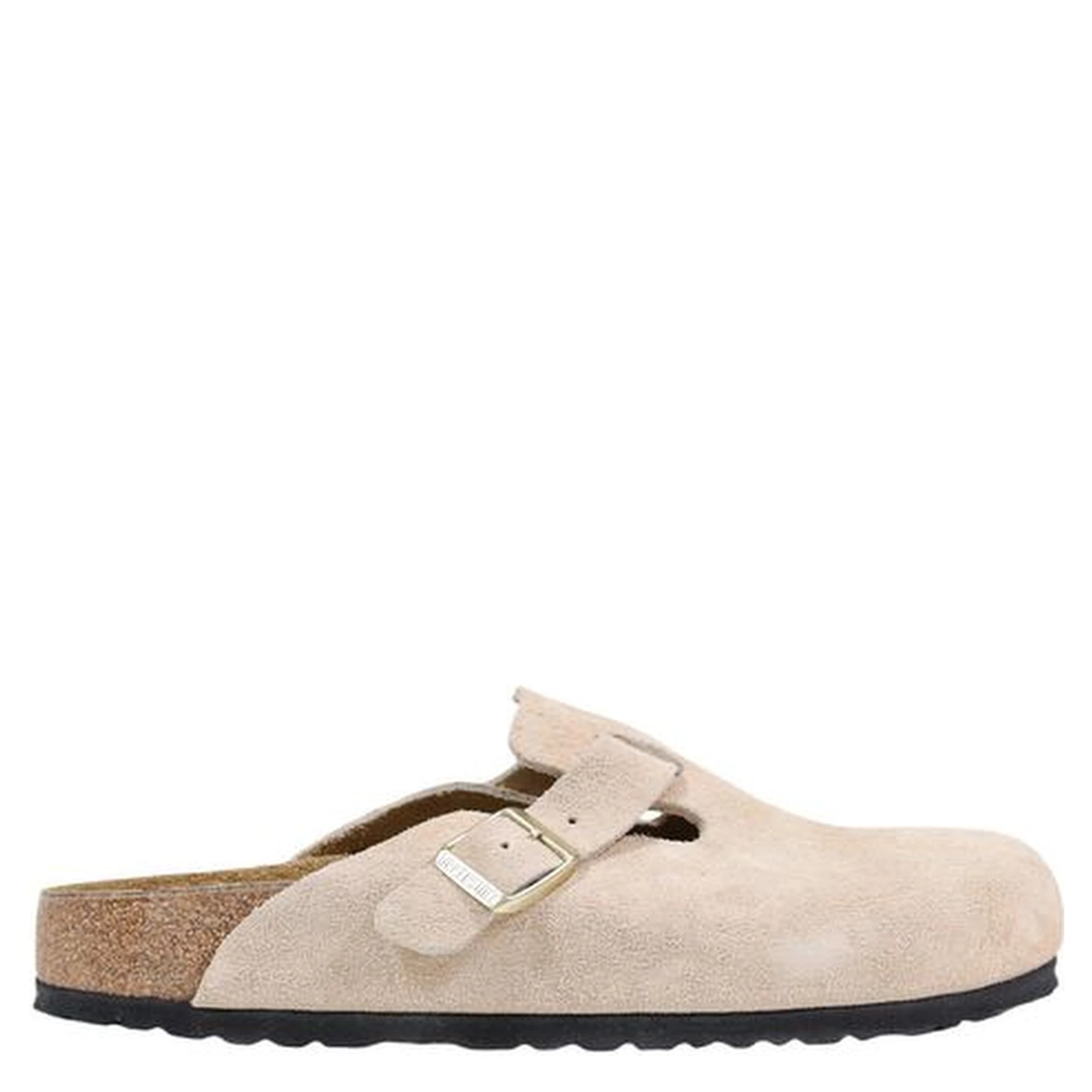 Beige Suede Leather Clogs