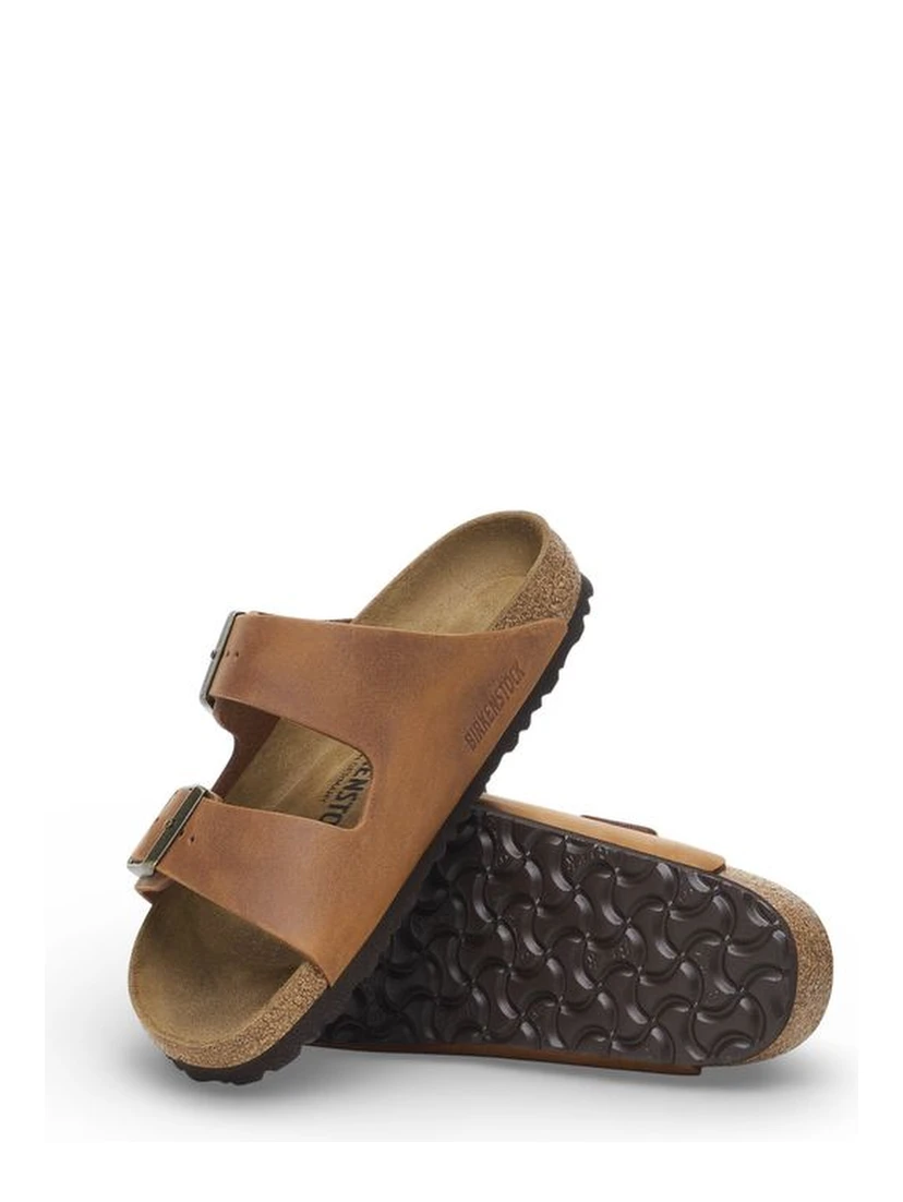 Brown Leather Flat Sandals