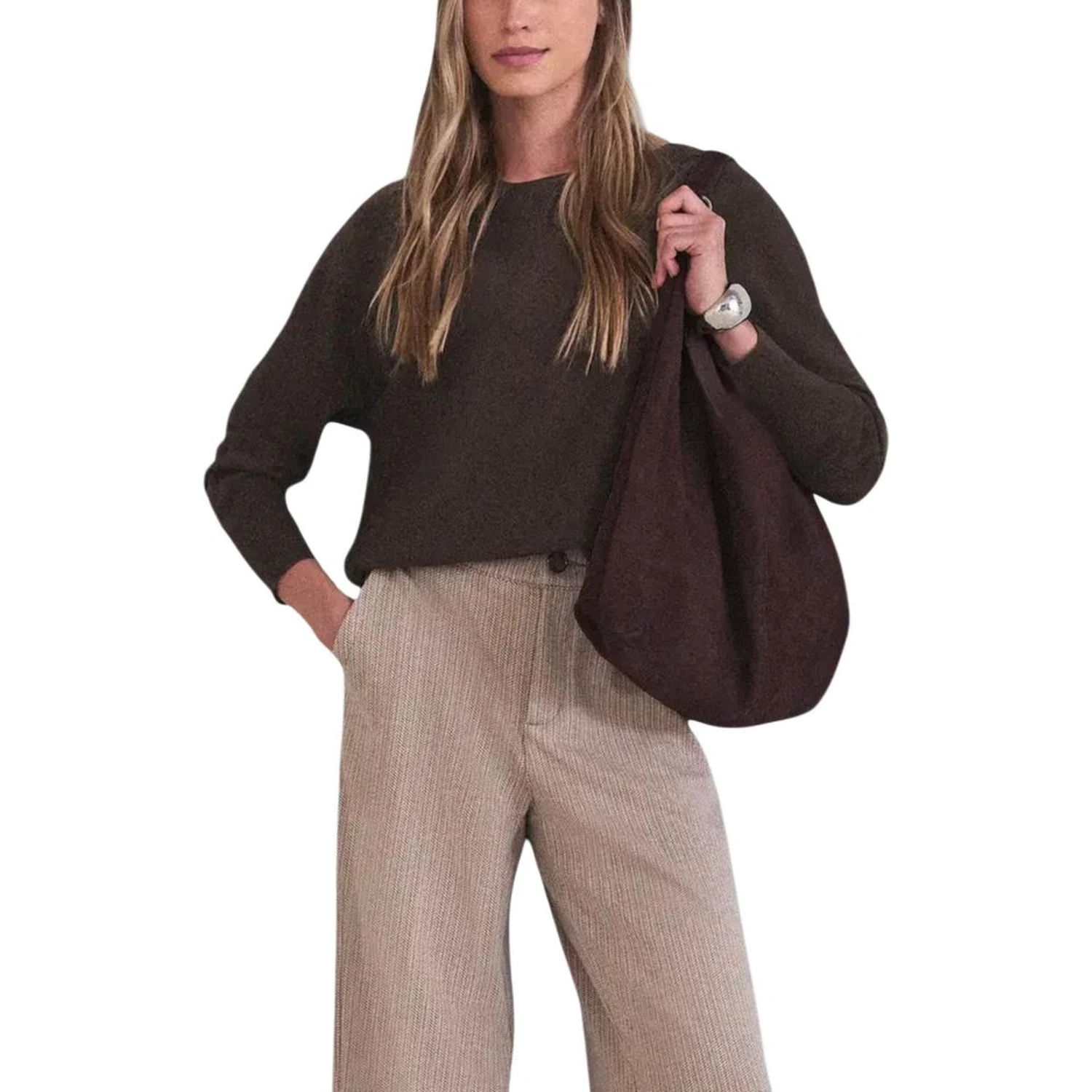 Brown Viscose Sweatshirt