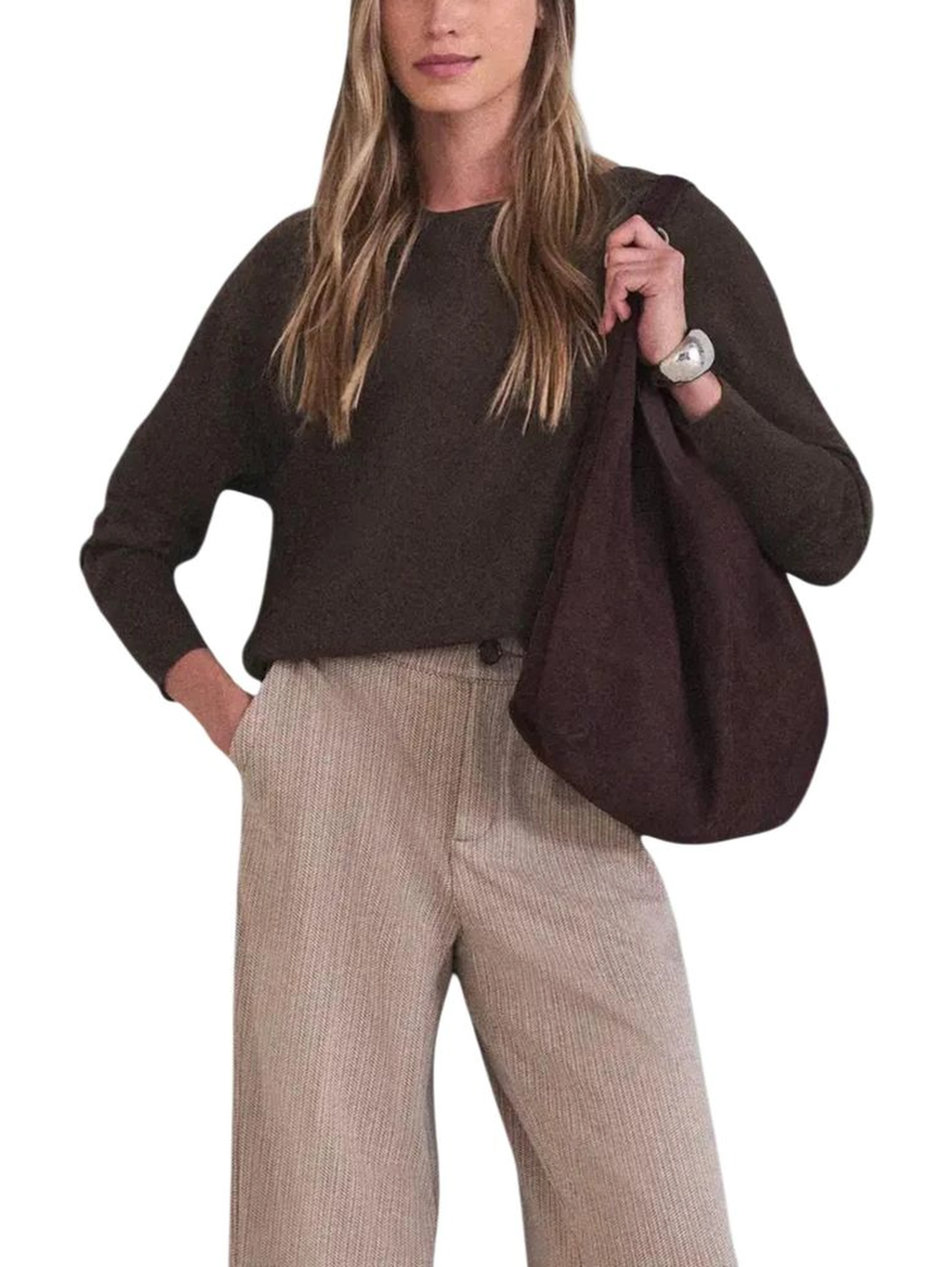 Brown Viscose Sweatshirt