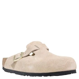 Beige Suede Leather Clogs