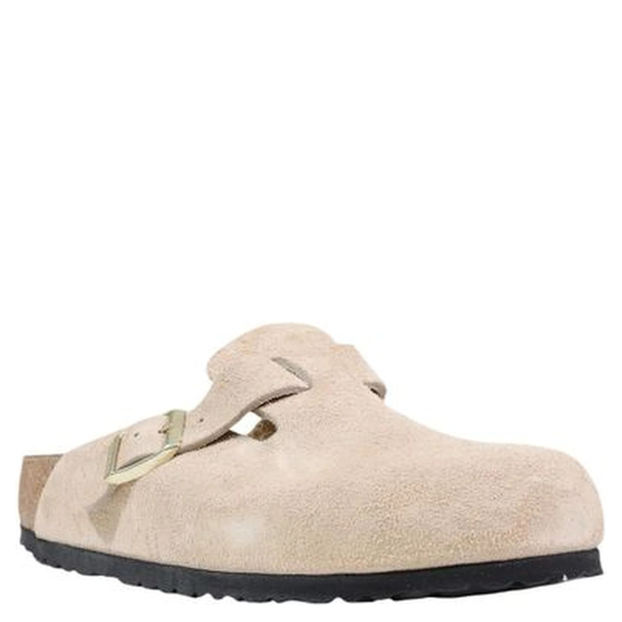 Beige Suede Leather Clogs