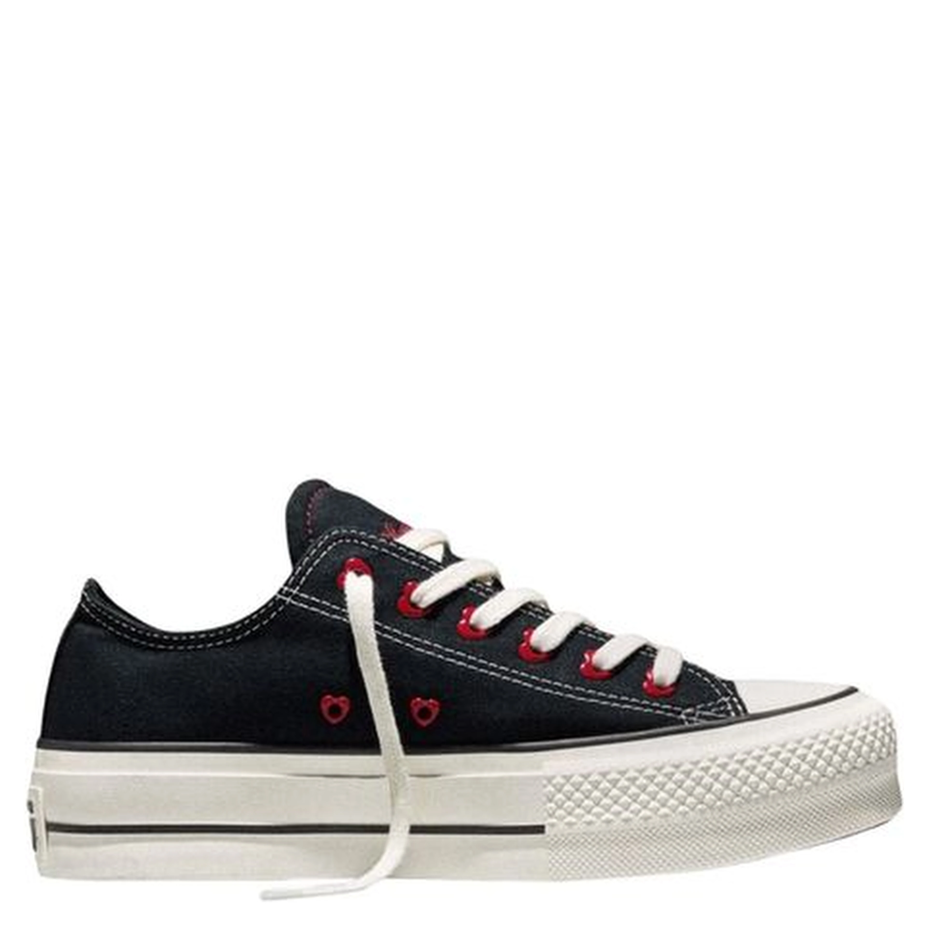 Black Fabric Platform Sneakers