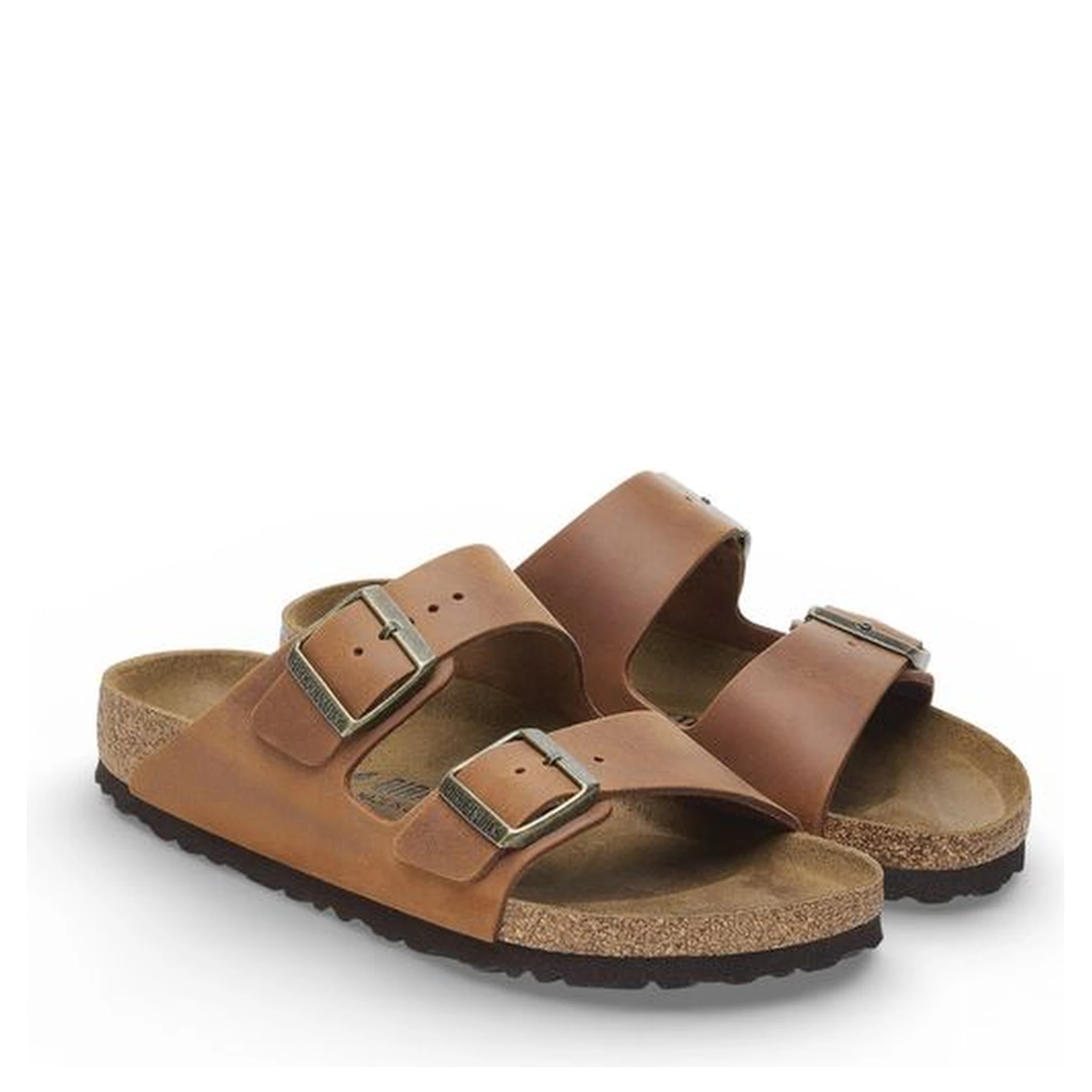 Brown Leather Flat Sandals