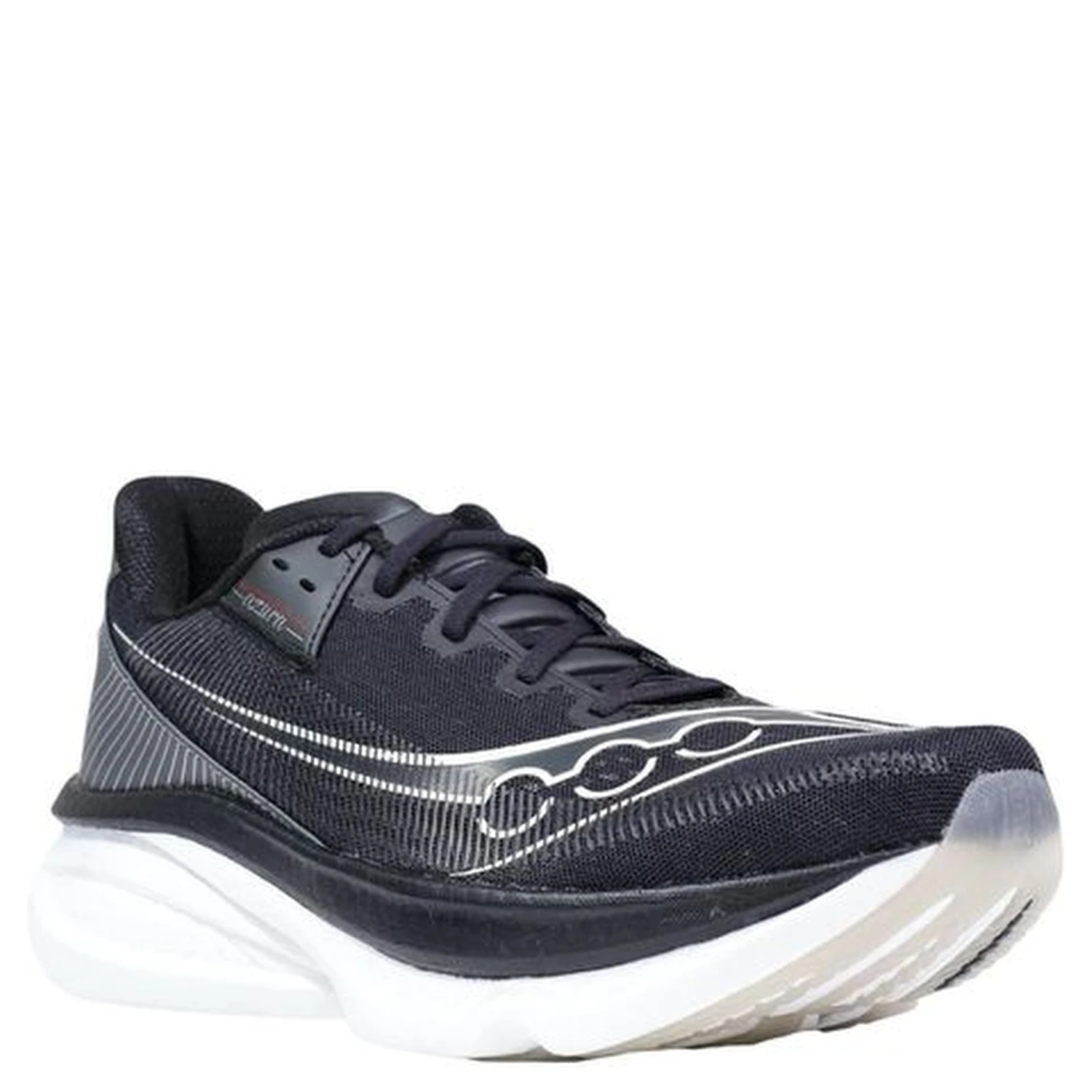 Black And White Textile Athletic Sneakers