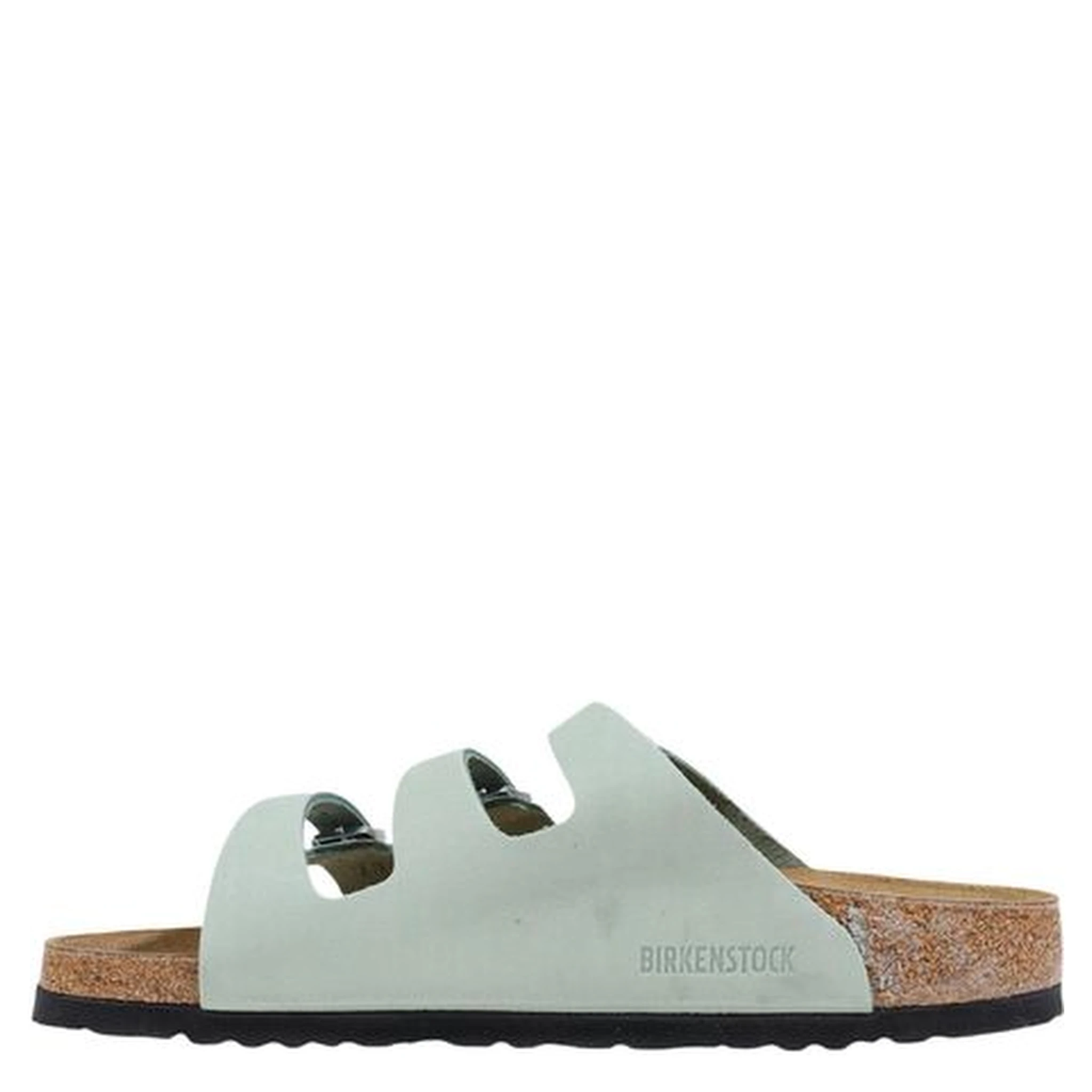 Green Leather Flat Sandals