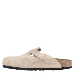Beige Suede Leather Clogs