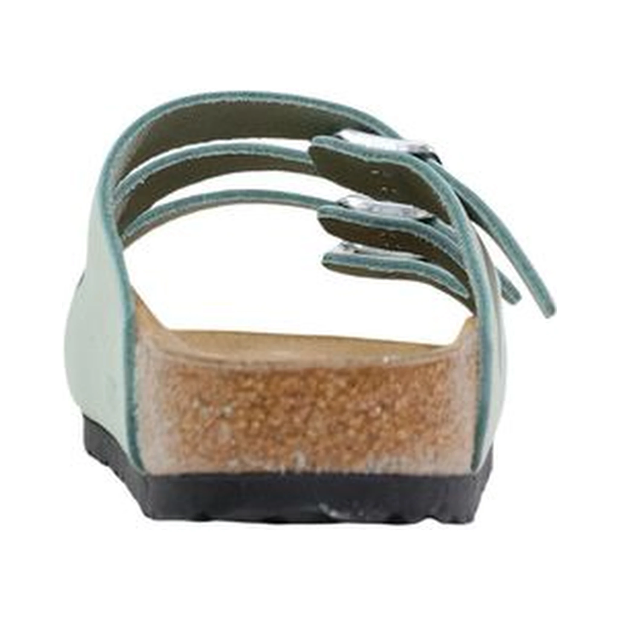 Green Leather Flat Sandals
