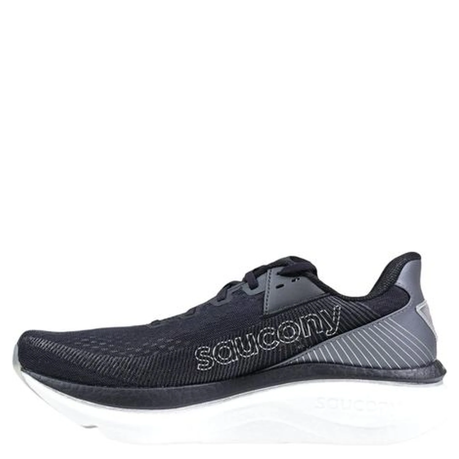 Black And White Textile Athletic Sneakers