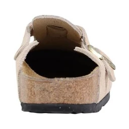 Beige Suede Leather Clogs