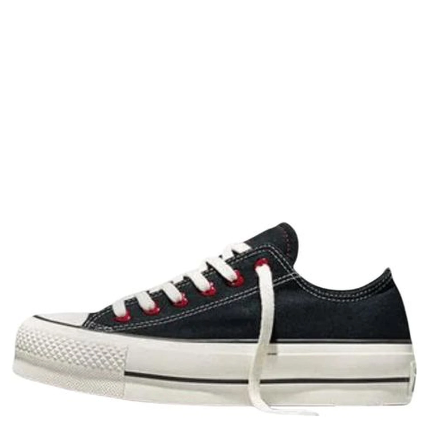 Black Fabric Platform Sneakers