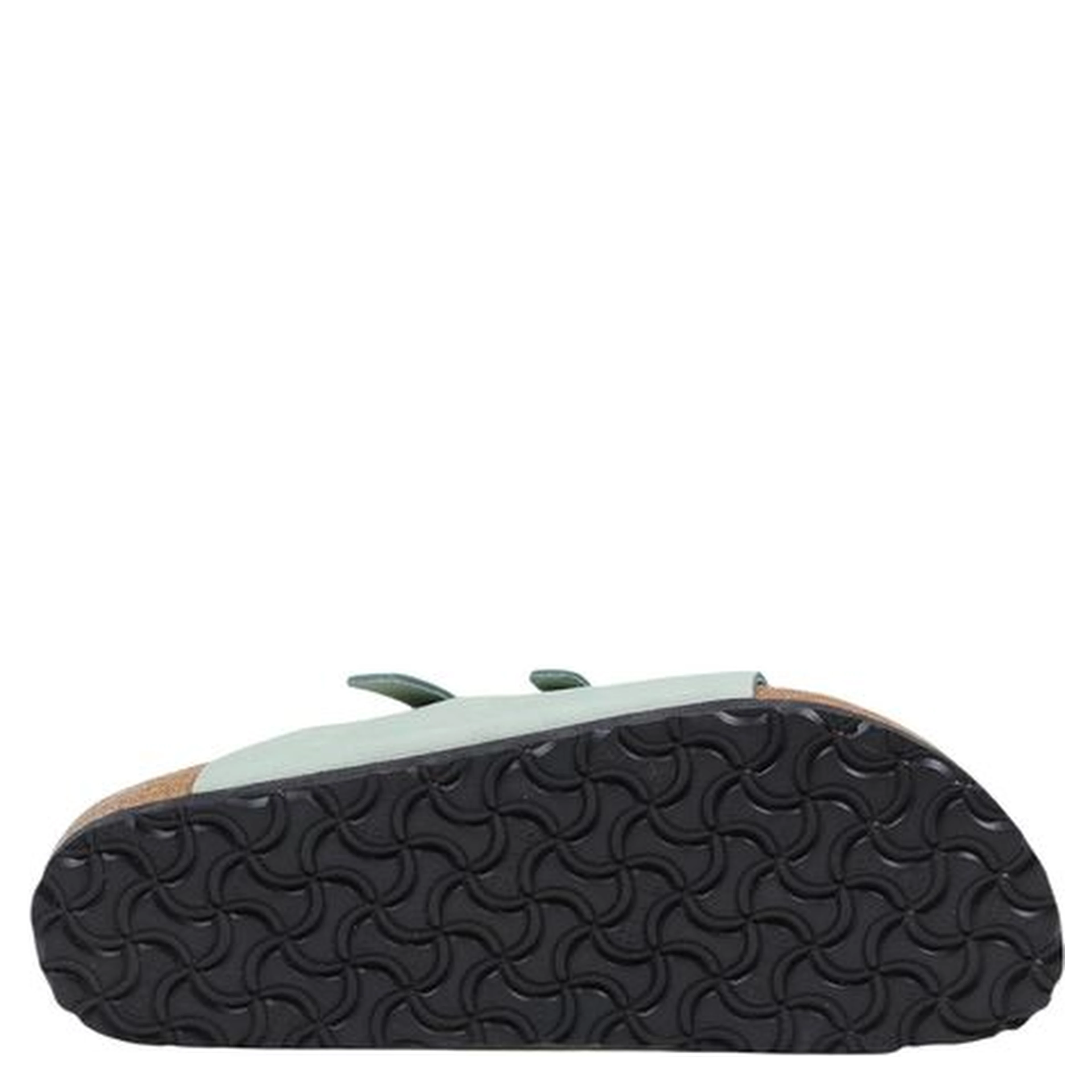 Green Leather Flat Sandals