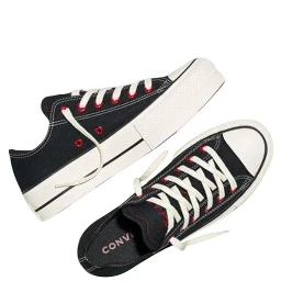 Black Fabric Platform Sneakers