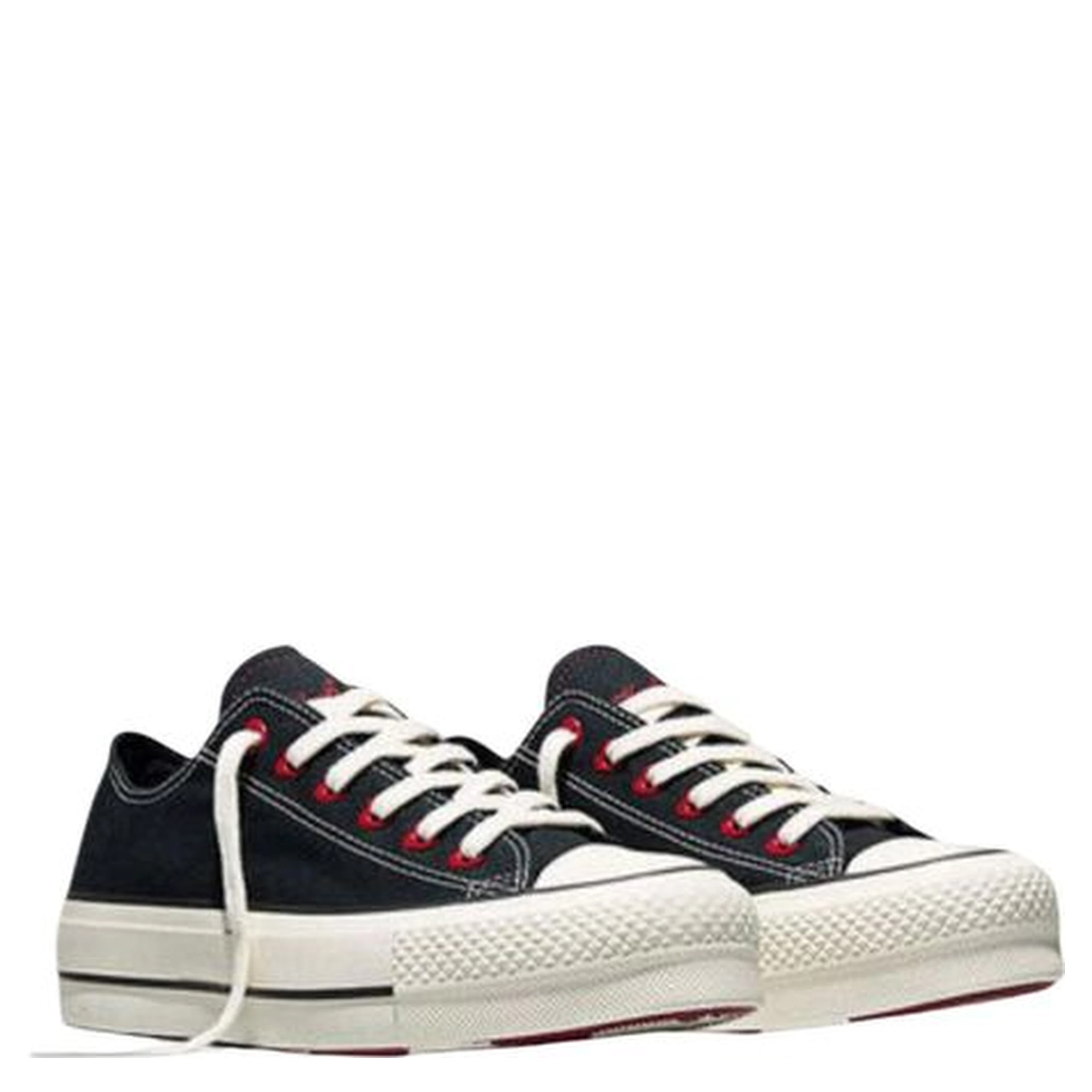 Black Fabric Platform Sneakers