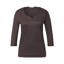 Brown Cotton Long Sleeve T-Shirt