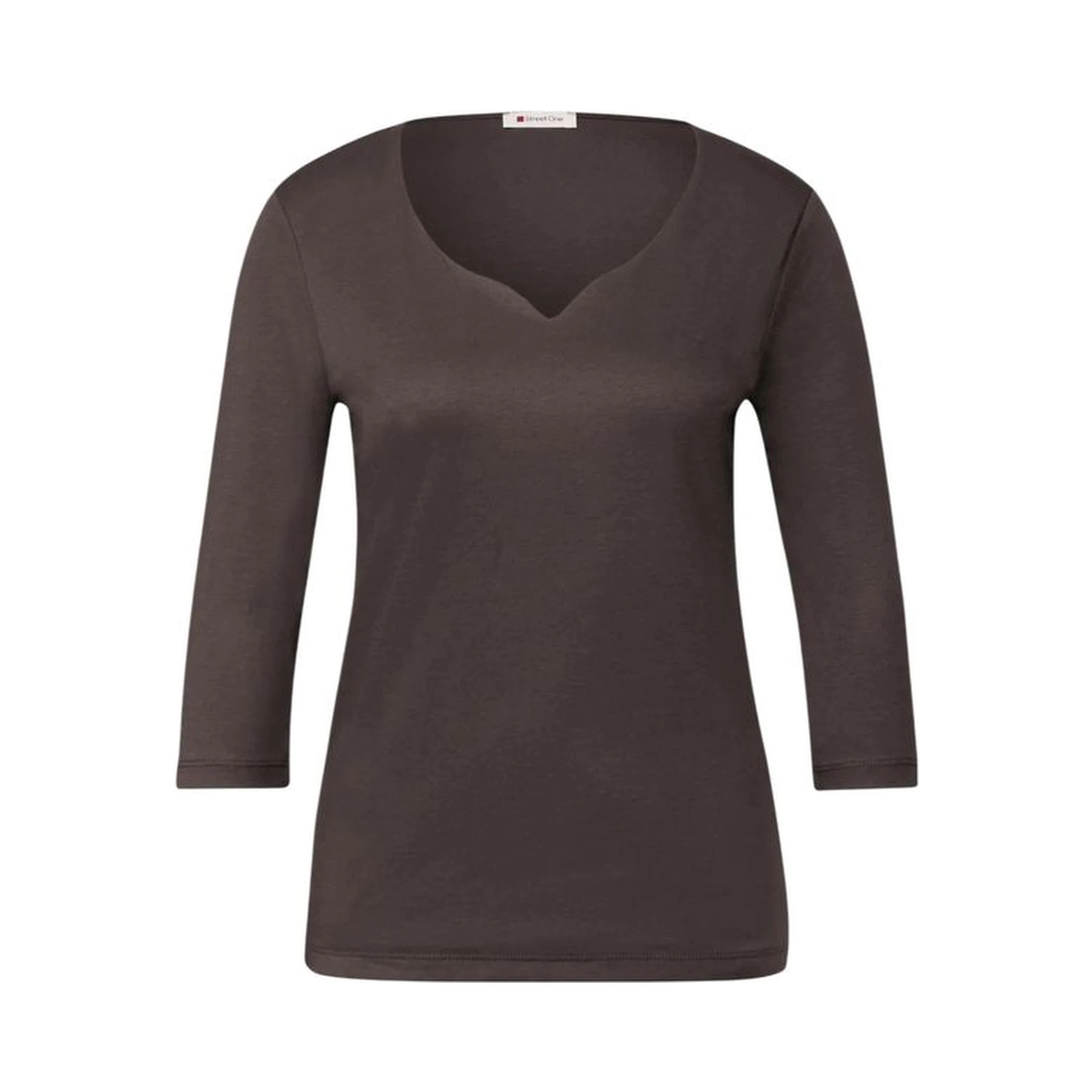 Brown Cotton Long Sleeve T-Shirt