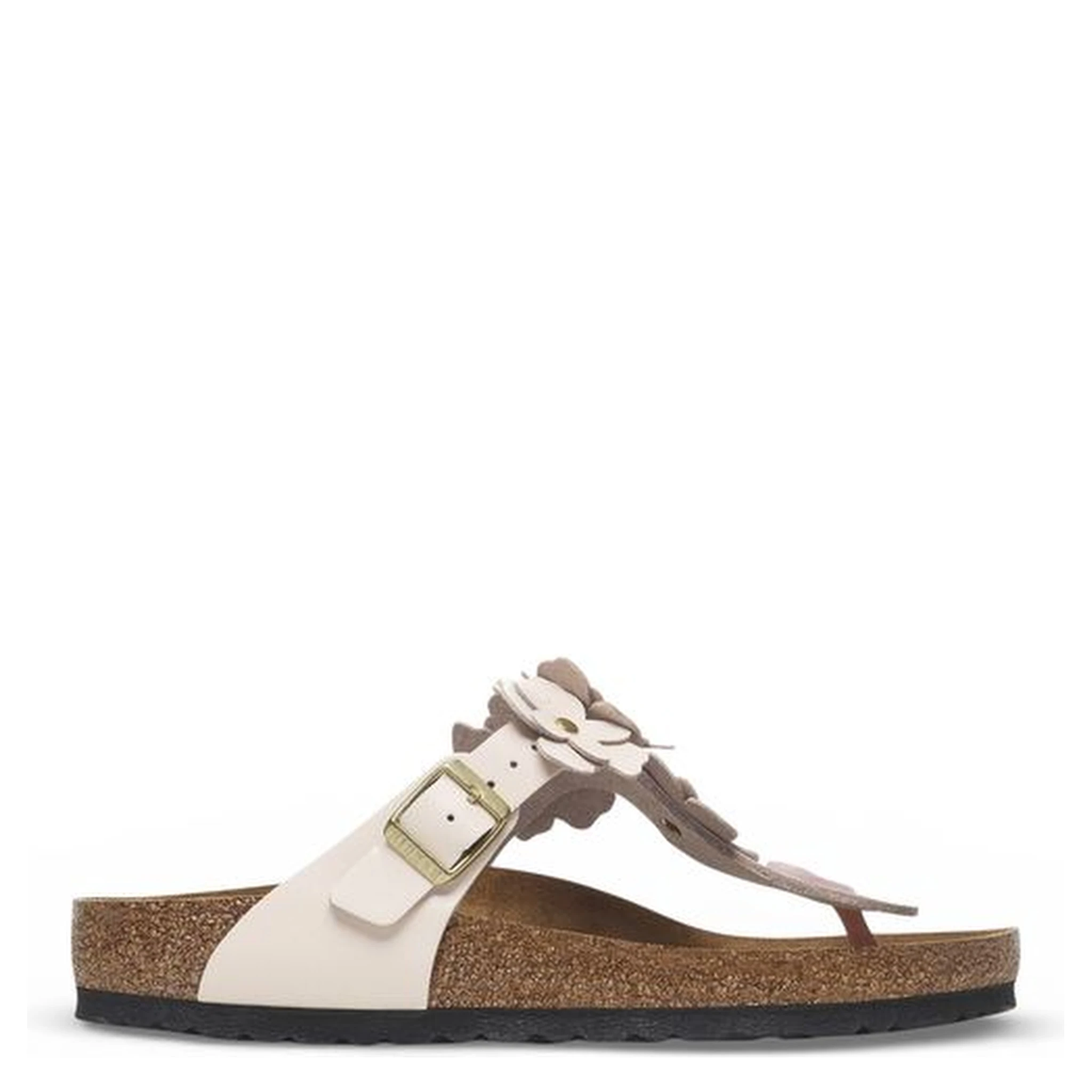 Pink Leather Flat Sandals