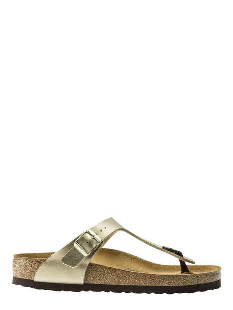 Gold Synthetic Flat Sandals