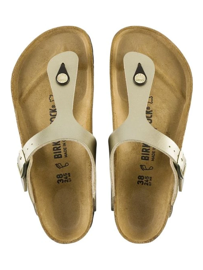 Gold Synthetic Flat Sandals