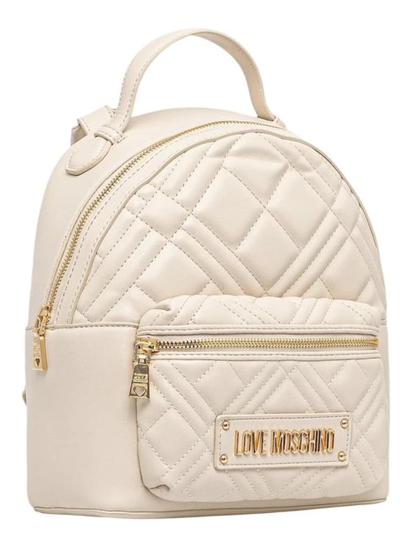 Beige Polyethylene Backpack
