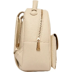 Beige Polyethylene Backpack