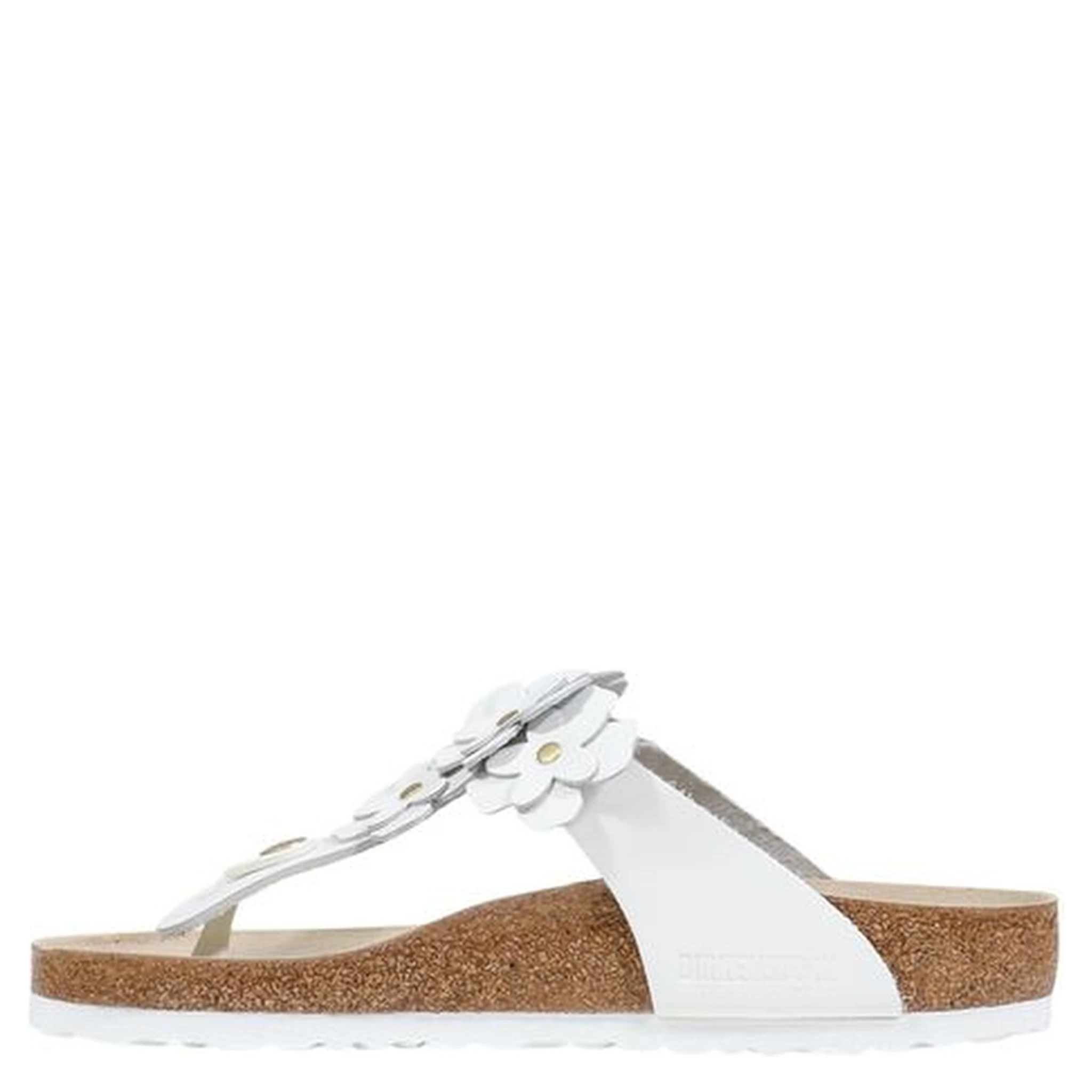 White Leather Flat Sandals