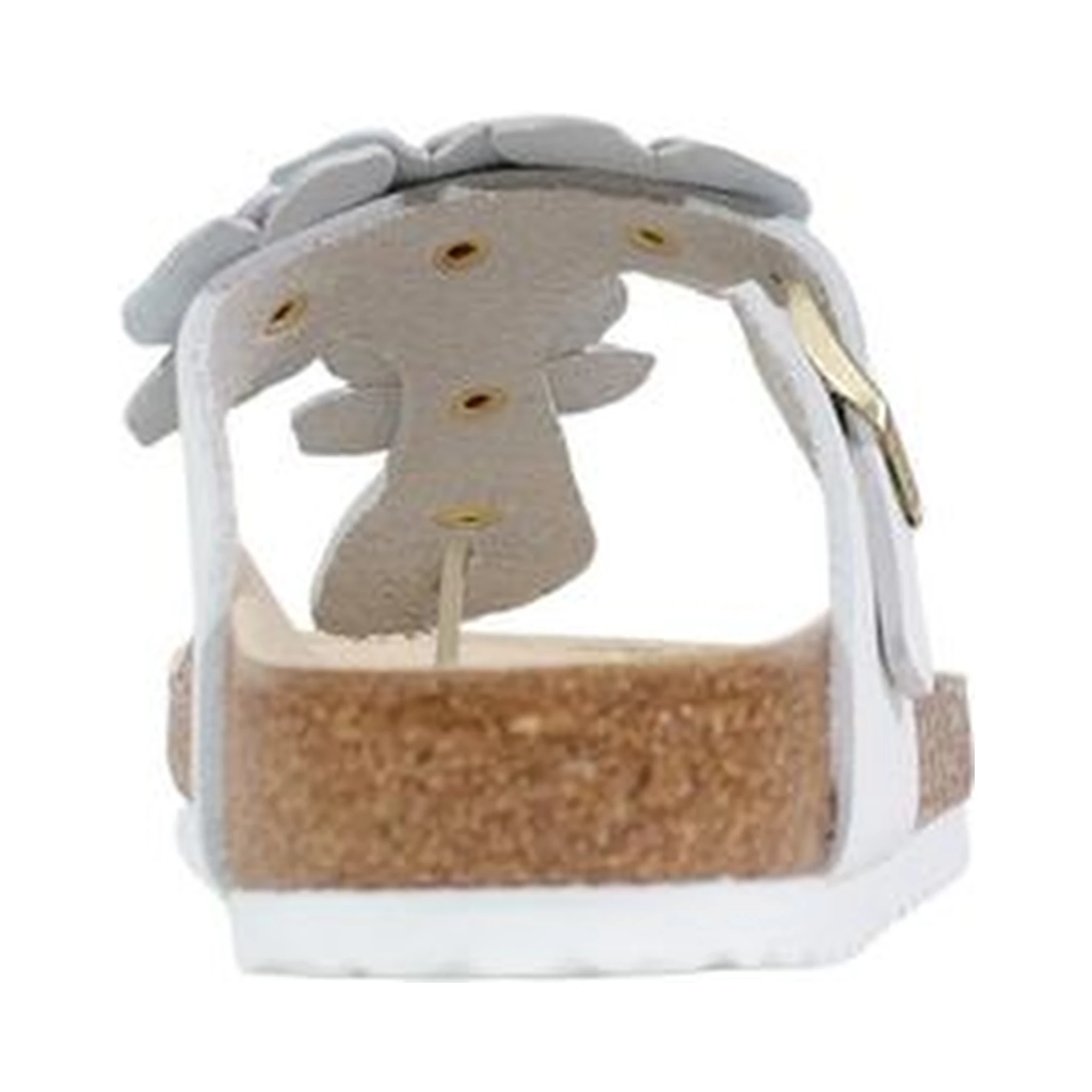 White Leather Flat Sandals