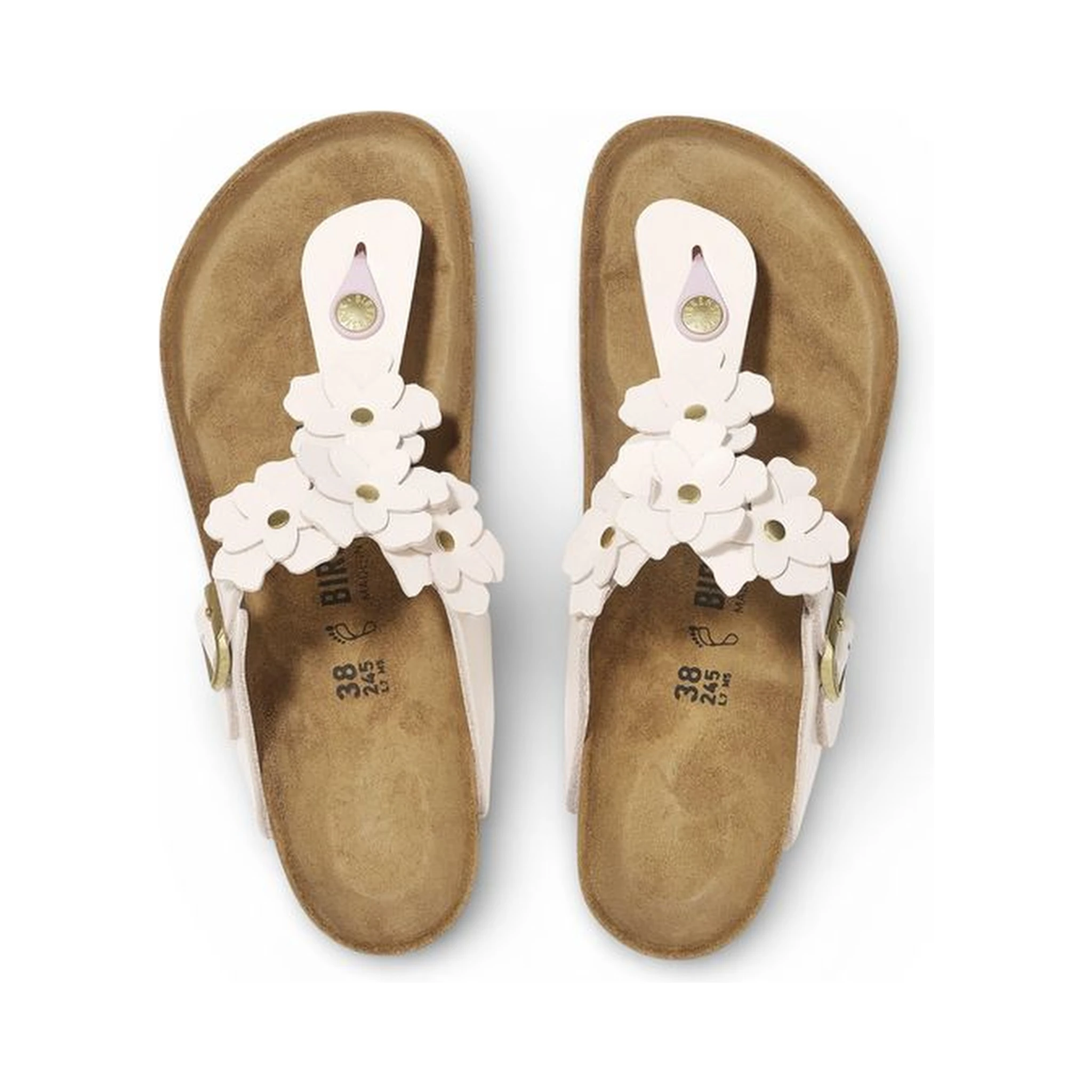 Pink Leather Flat Sandals