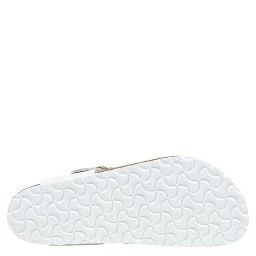 White Leather Flat Sandals