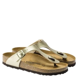Gold Synthetic Flat Sandals