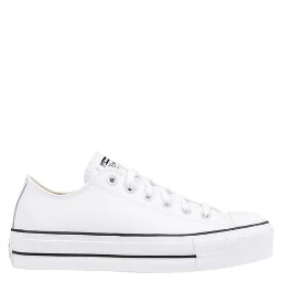 White Leather Platform Sneakers