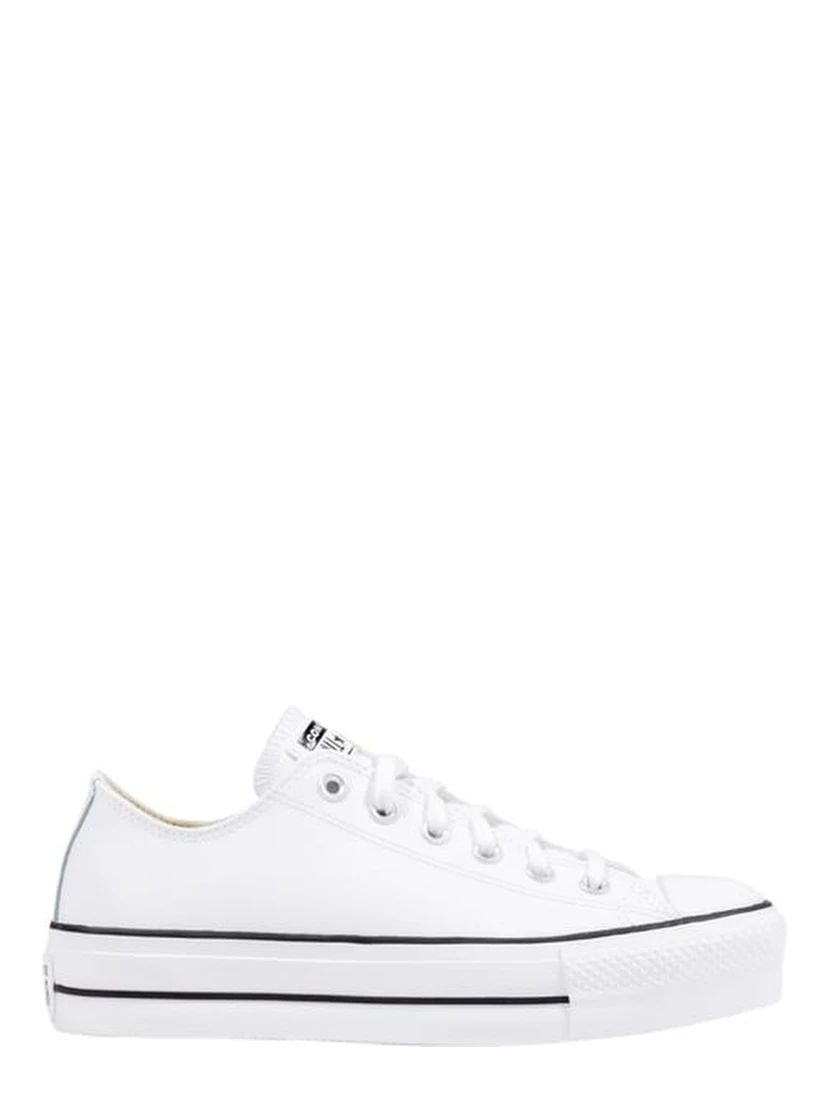 White Leather Platform Sneakers