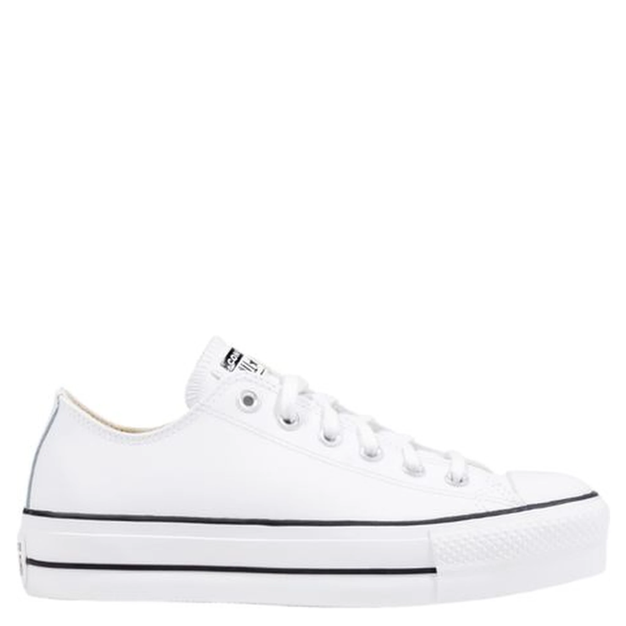 White Leather Platform Sneakers