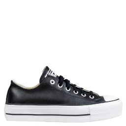 Black Leather Low Top Sneakers
