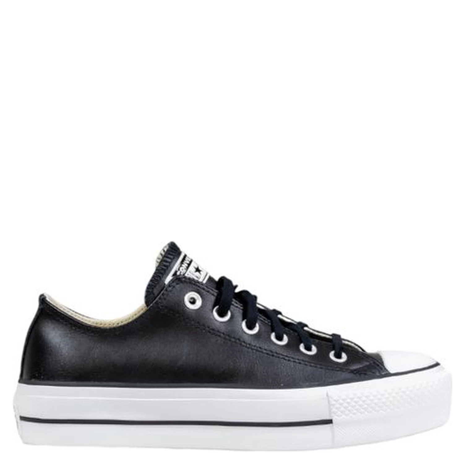 Black Leather Low Top Sneakers