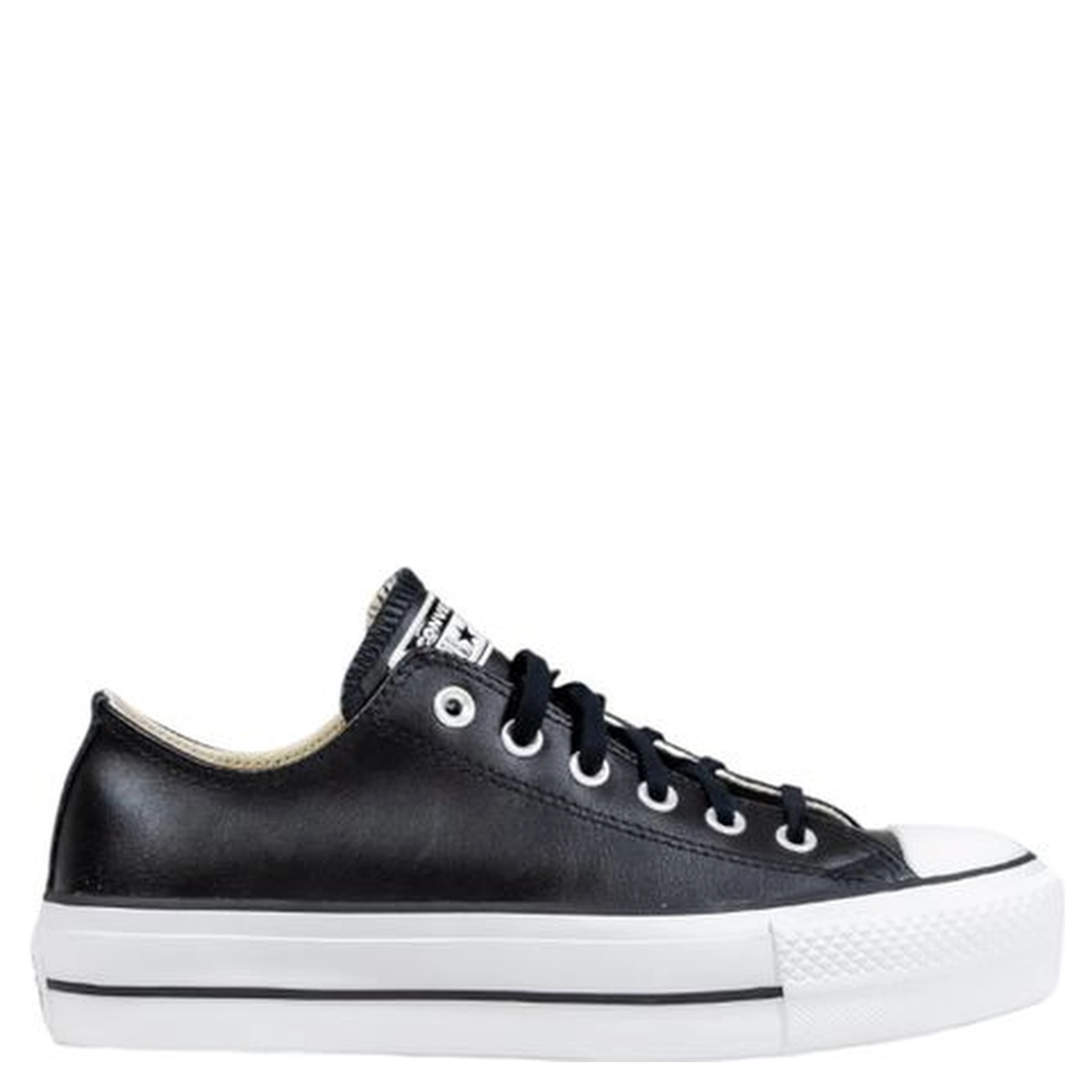 Black Leather Low Top Sneakers