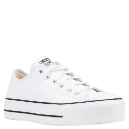 White Leather Platform Sneakers