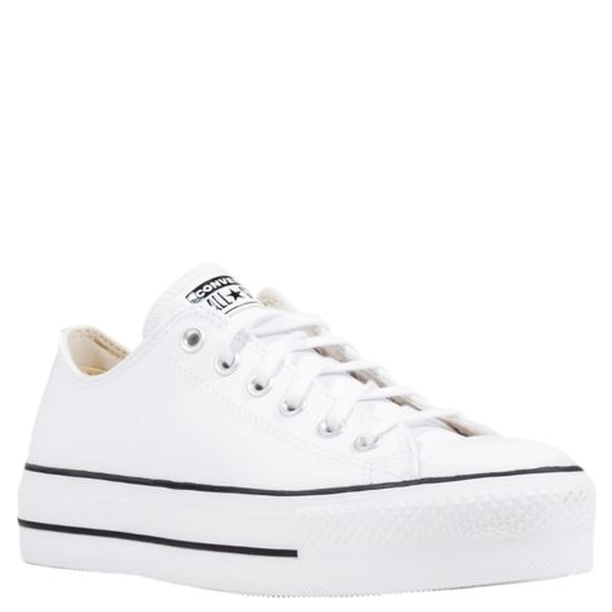 White Leather Platform Sneakers