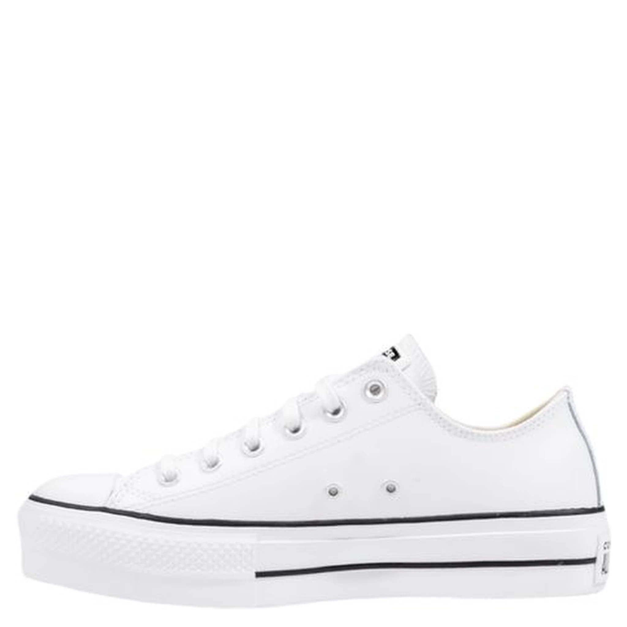 White Leather Platform Sneakers