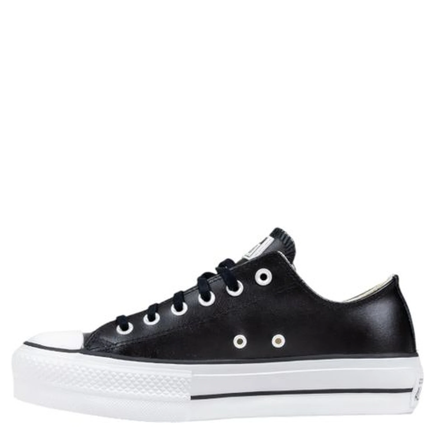Black Leather Low Top Sneakers