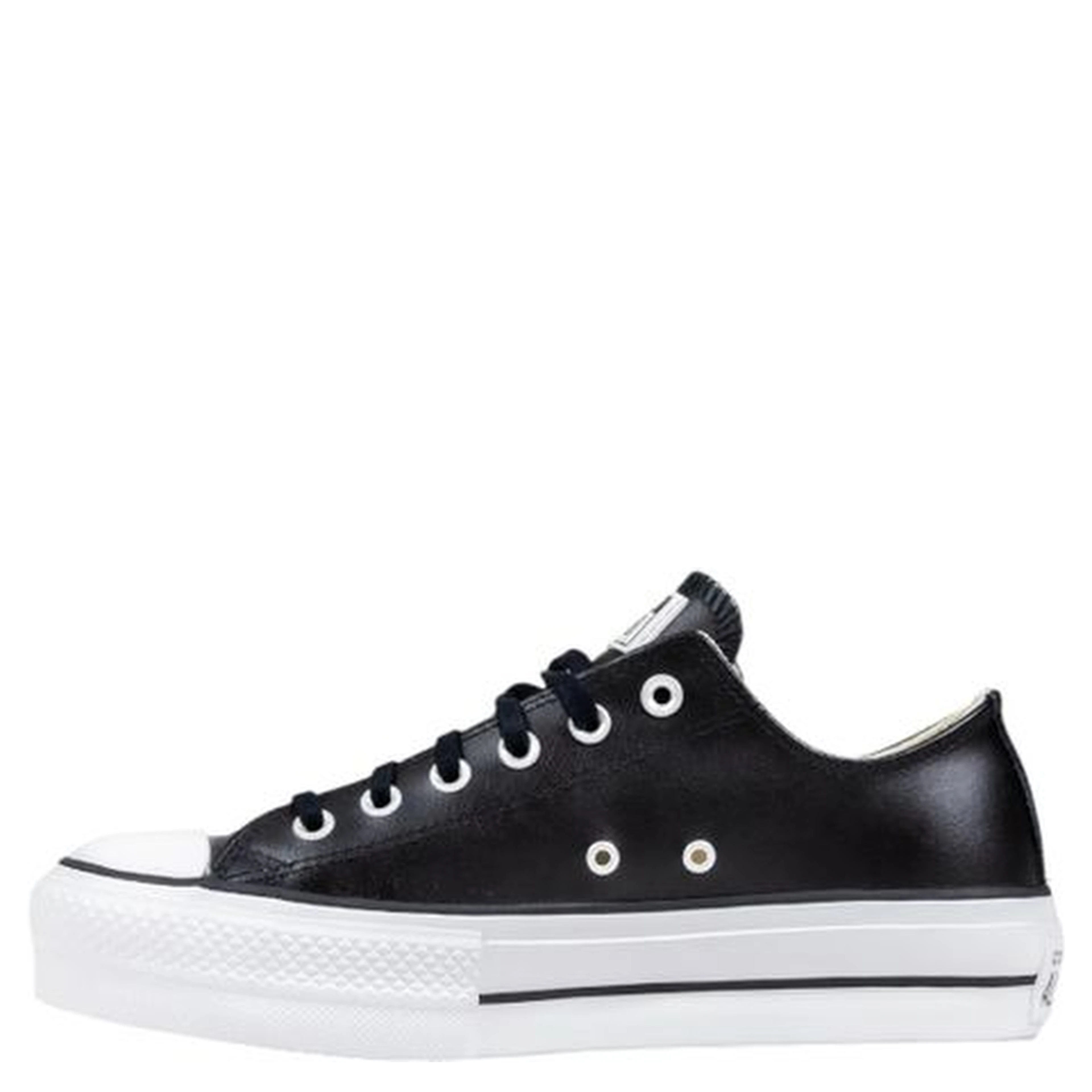 Black Leather Low Top Sneakers