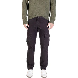 Black Cotton Cargo Pants