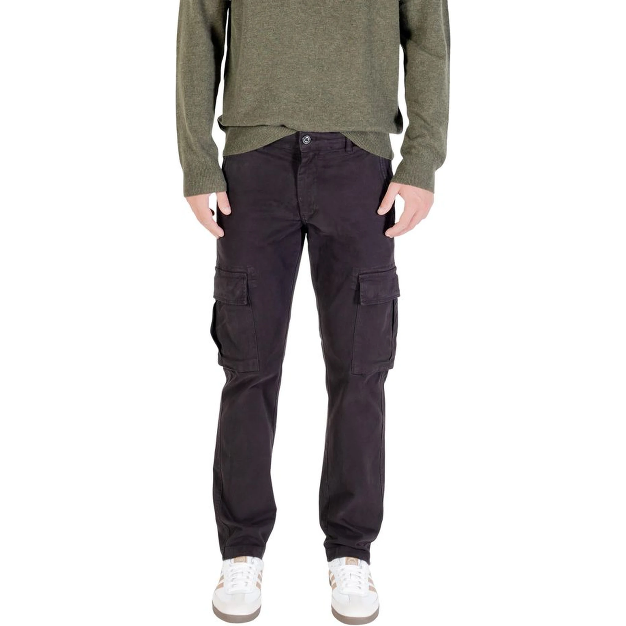 Black Cotton Cargo Pants