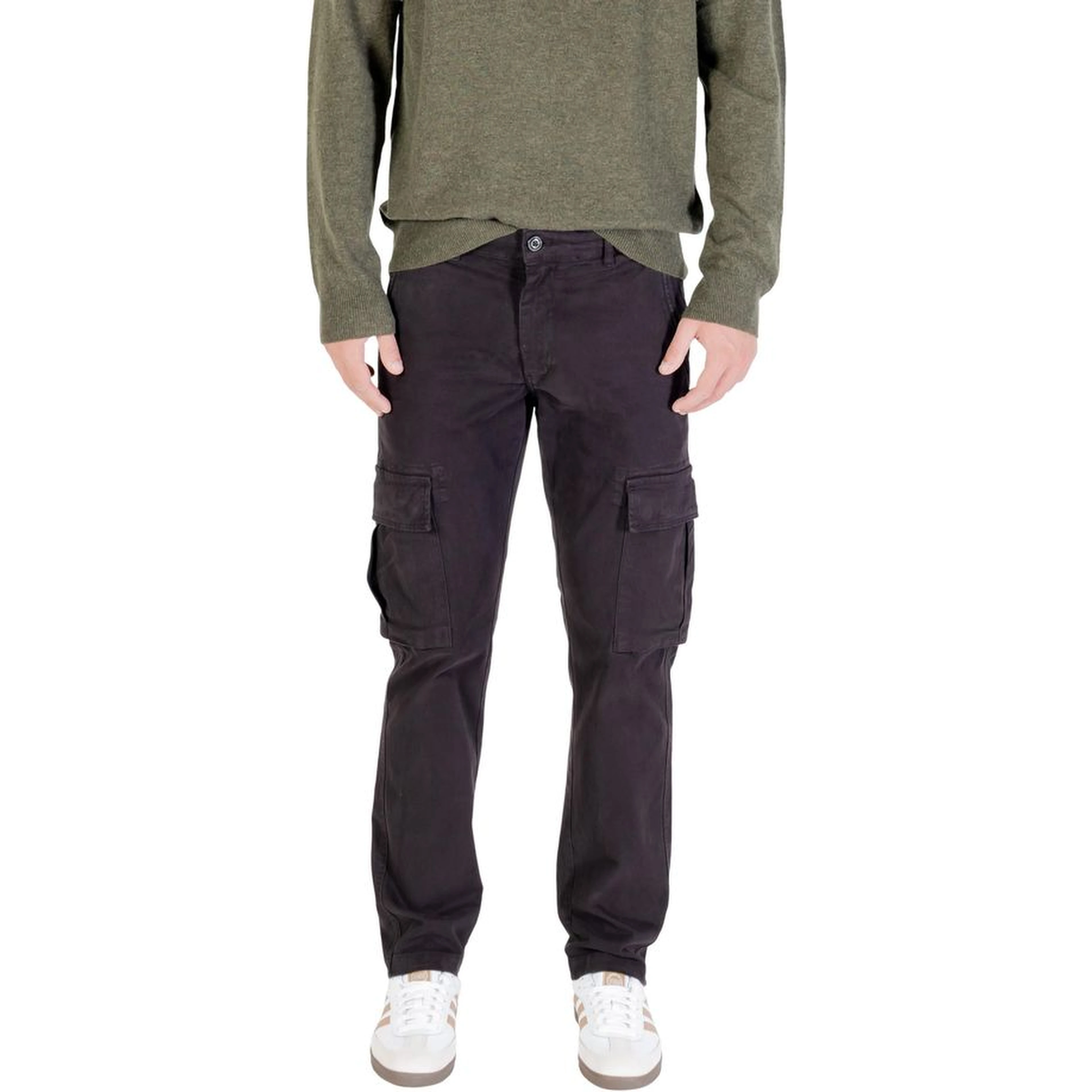 Black Cotton Cargo Pants
