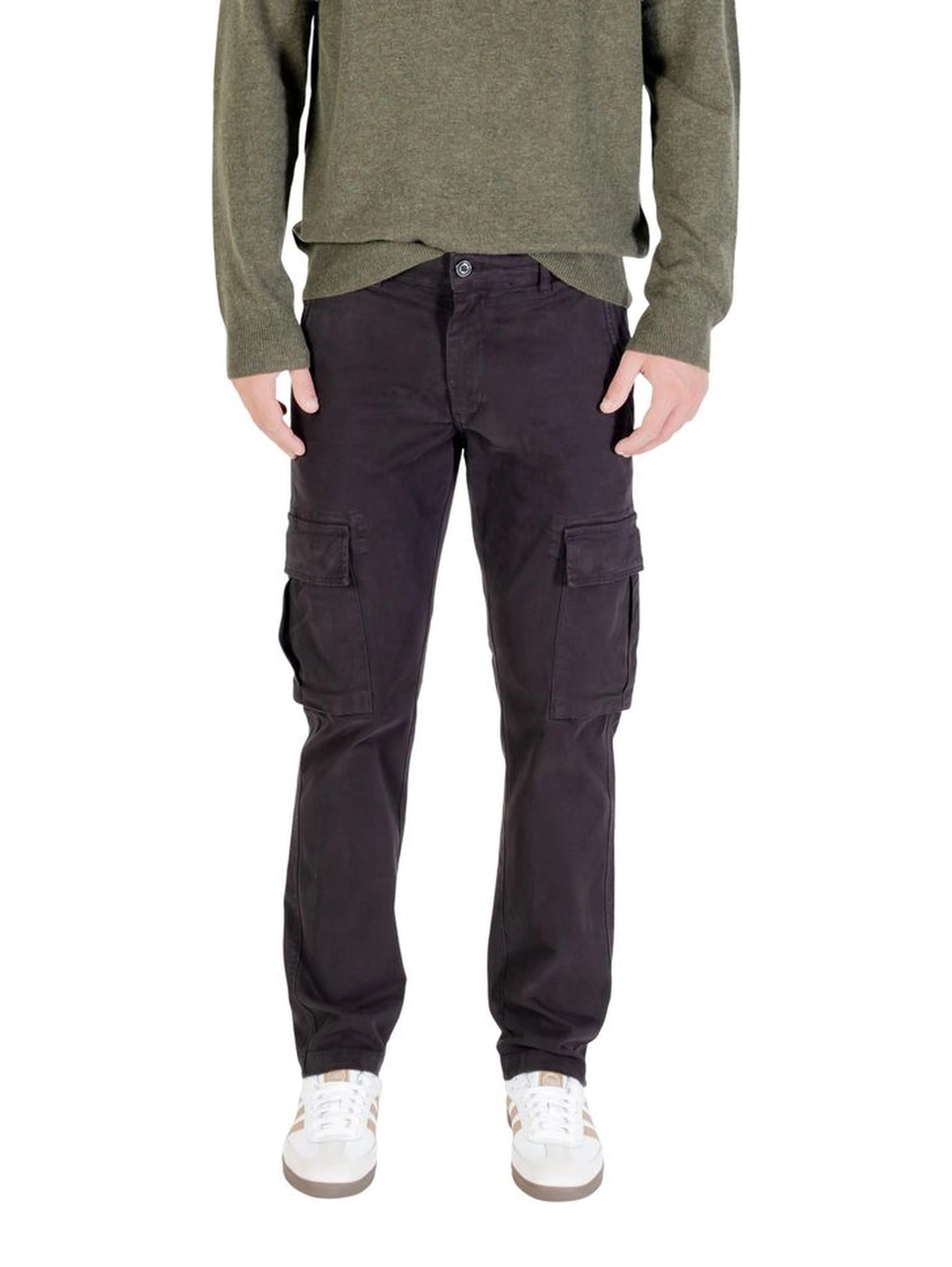 Black Cotton Cargo Pants