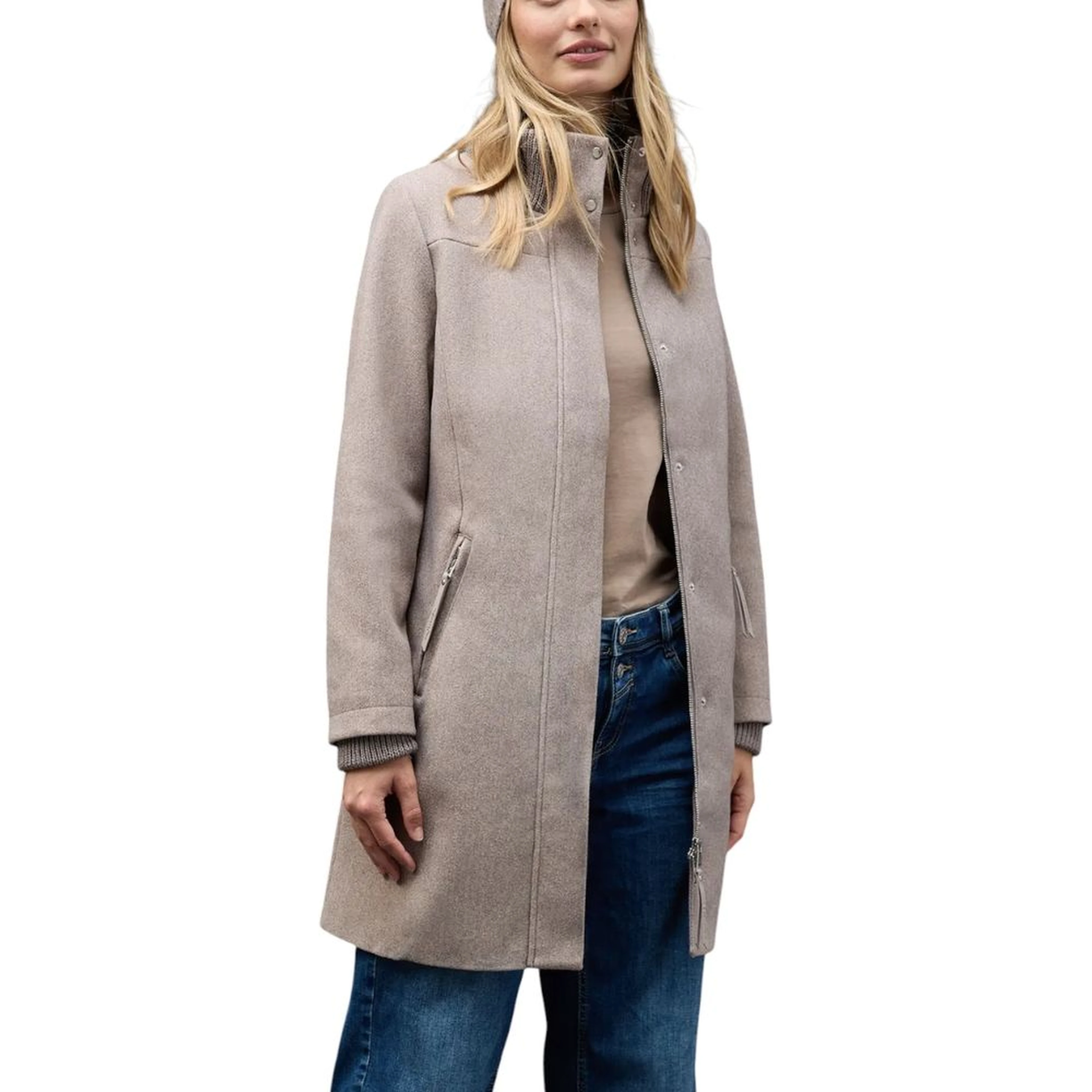 Gray Polyester Coat