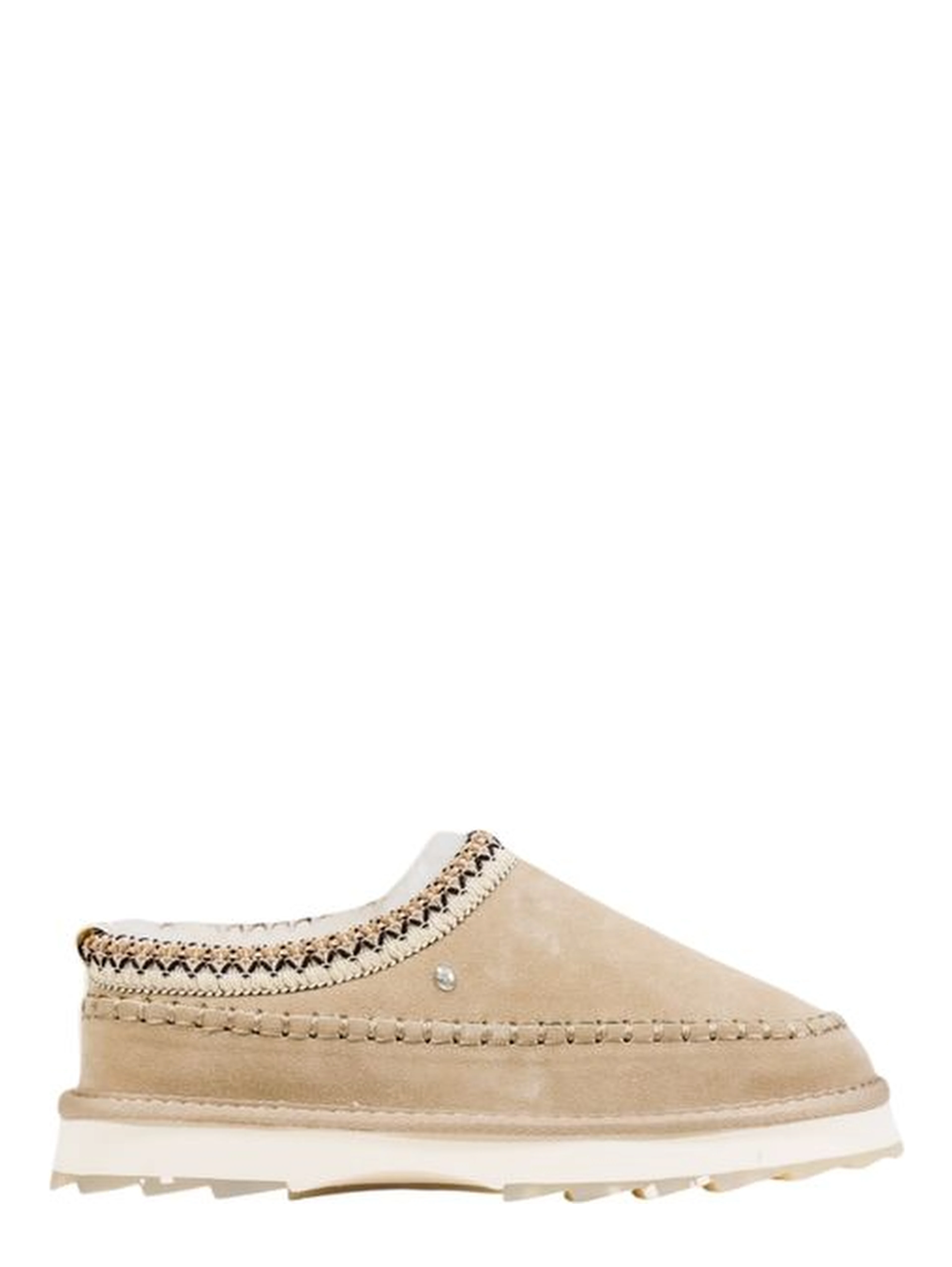 Gray Leather Slippers