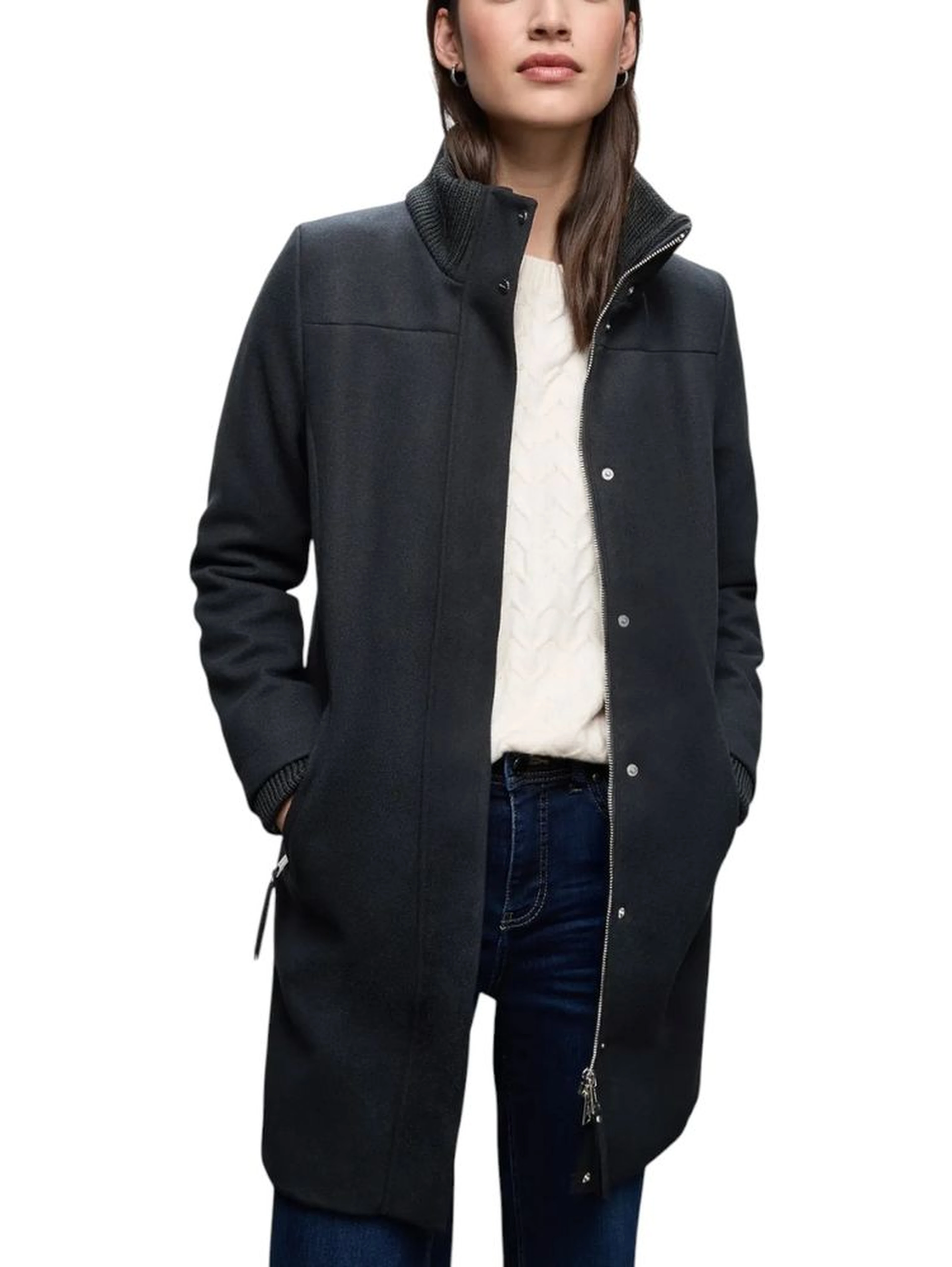 Blue Polyester Coat