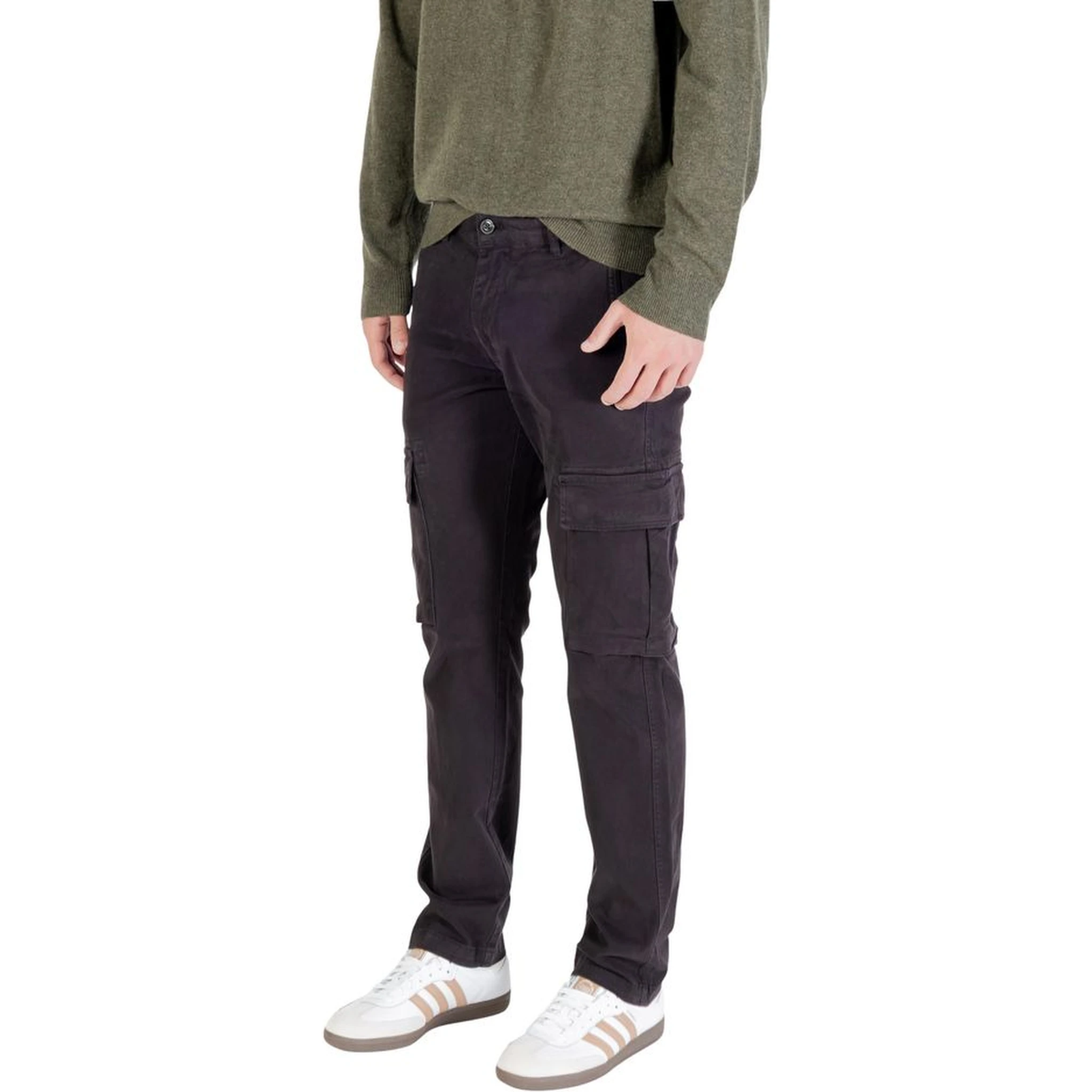 Black Cotton Cargo Pants